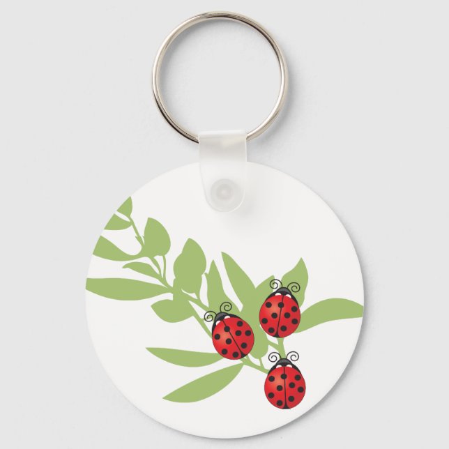 Three Lucky Ladybugs Key Ring (Front)