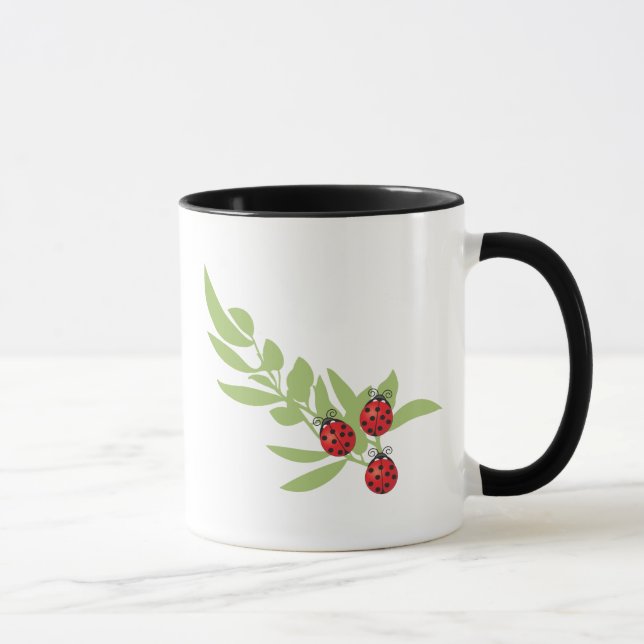 Three Lucky Ladybugs Mug (Right)