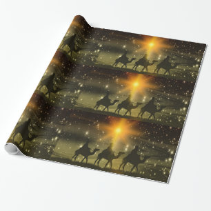 Three Magi Travelling to Baby Jesus Wrapping Paper