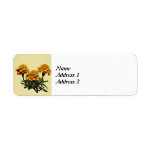 Three Marigolds Save the Date Return Address Label