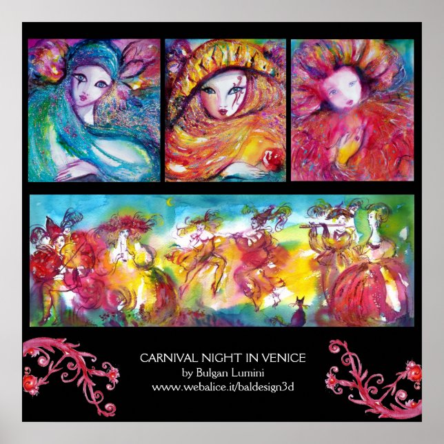 THREE MASKS AND CARNIVAL NIGHT IN VENICE POSTER (Front)