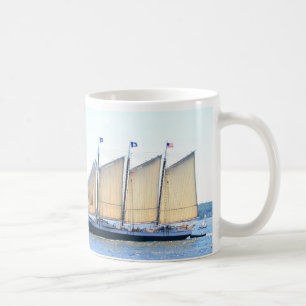 three-masted schooner sailing coffee mug