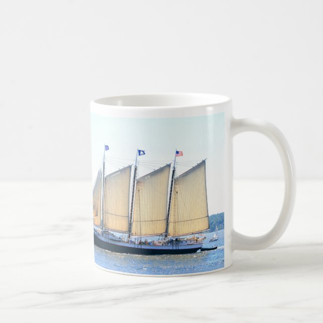 three-masted schooner sailing coffee mug (Right)