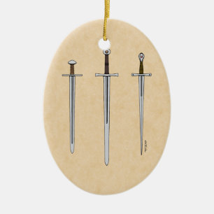 Three Mediaeval Swords 2016 Ceramic Ornament