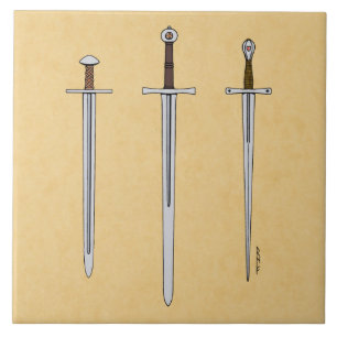 Three Mediaeval Swords 2016 Ceramic Tile