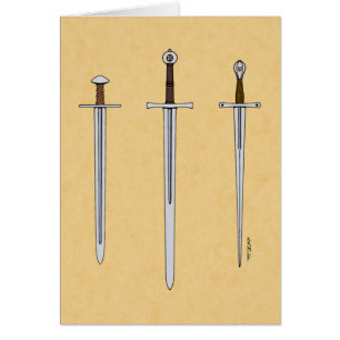 Three Mediaeval Swords 2016 Greeting Card