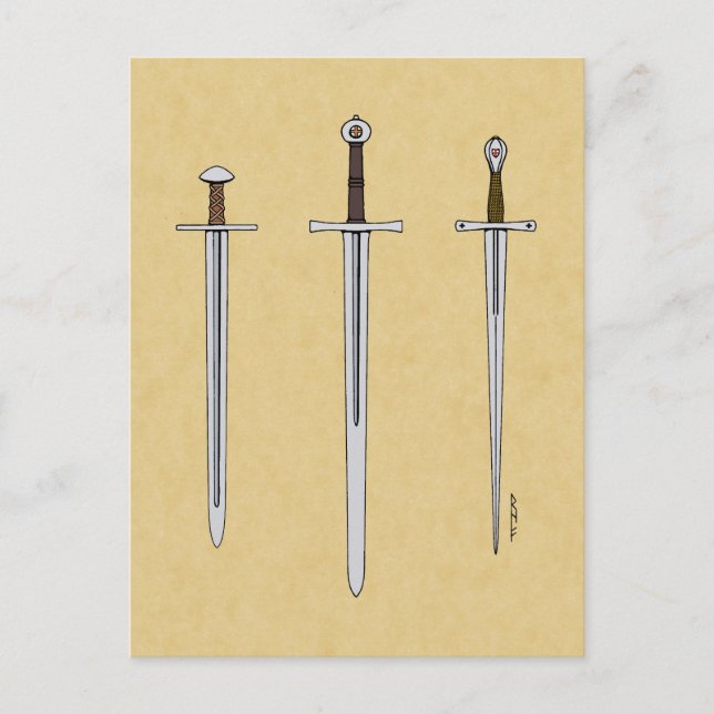 Three Mediaeval Swords 2016 Postcard (Front)