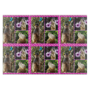 Three Meerkat Picture Collage, Cutting Board