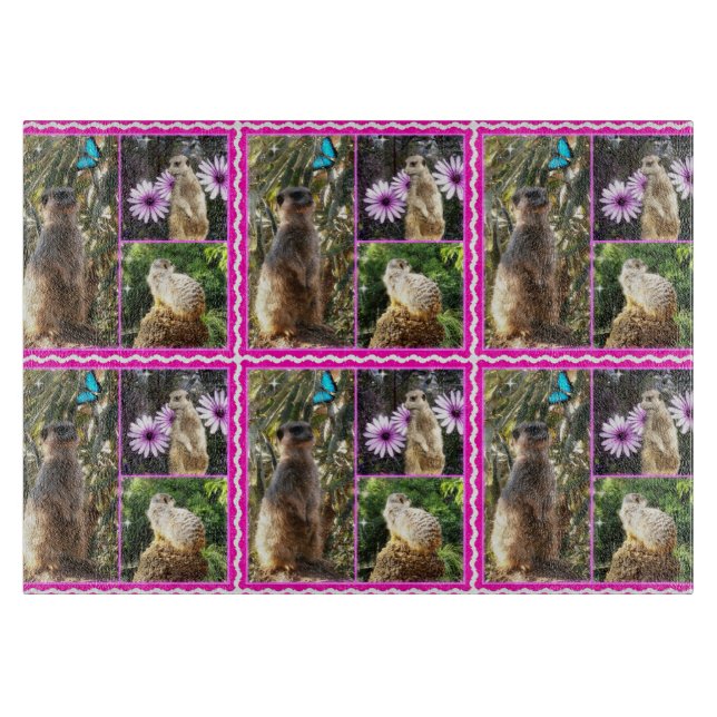 Three Meerkat Picture Collage, Cutting Board (Front)