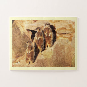 Three meerkats animal jigsaw puzzle