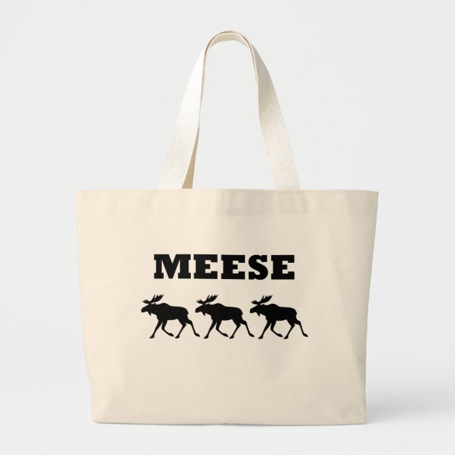 Three Meese Funny T-Shirt Large Tote Bag (Front)