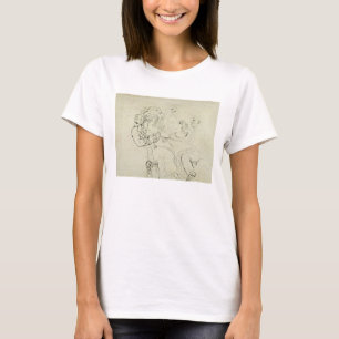 Three men and a woman drinking (pen & ink and w/c T-Shirt