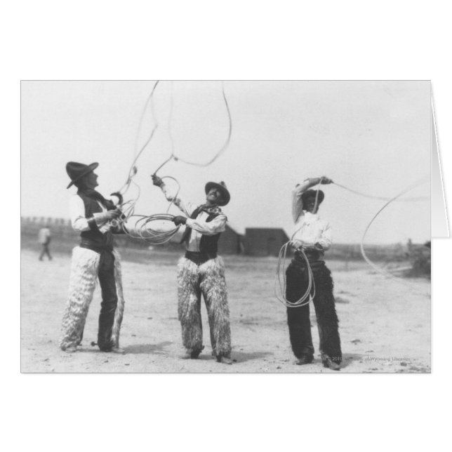 Three men lassoing. (Front Horizontal)