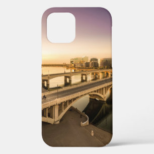 THREE MEN ON MOTORCYCLES CROSSING BRIDGE iPhone 12 CASE