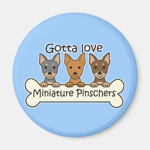 Three Miniature Pinschers Magnet