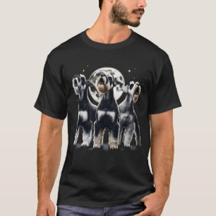 Three Miniature Schnauzers Howling at Moon Like T-Shirt