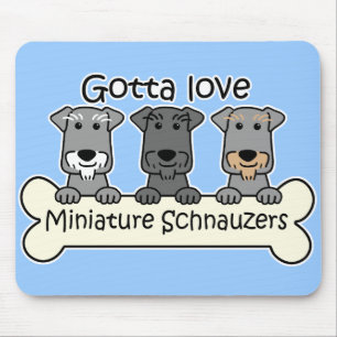 Three Miniature Schnauzers Mouse Pad