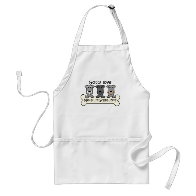 Three Miniature Schnauzers Standard Apron (Front)