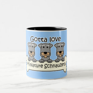 Three Miniature Schnauzers Two-Tone Coffee Mug
