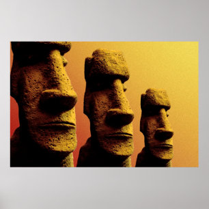Three Moai poster