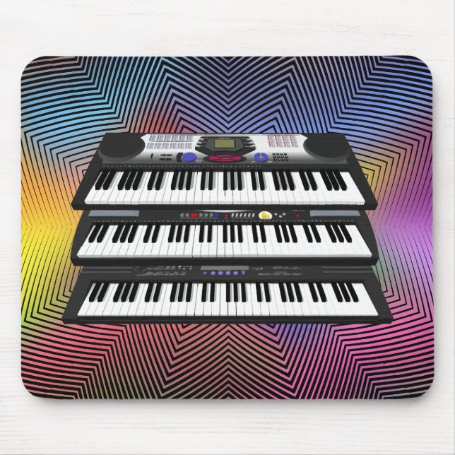 Three Modern Keyboards: Synthesizers: Mousepad (Front)
