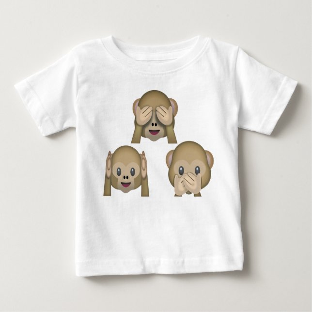 Three Monkey Emoji Baby Tshirt. T-Shirt (Front)