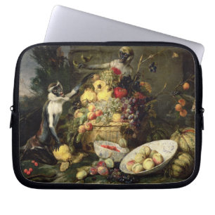 Three Monkeys Stealing Fruit (oil on canvas) Laptop Sleeve