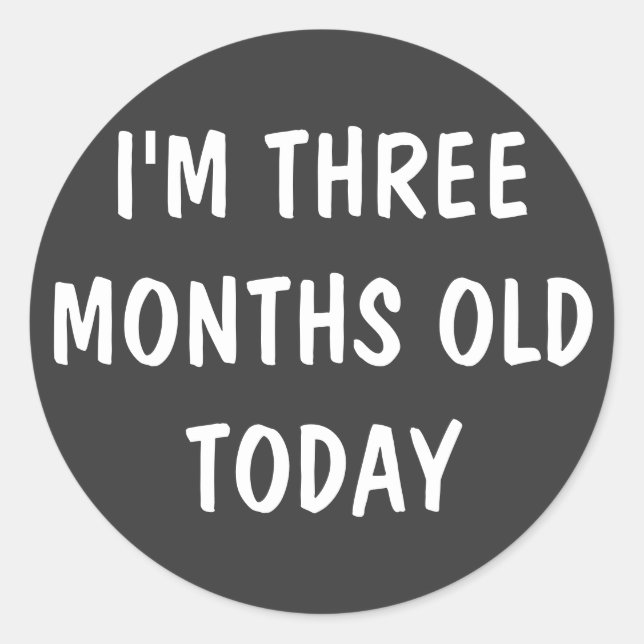 Three Month Old Baby Classic Round Sticker (Front)