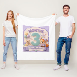 Three Months of Discovery – Baby Milestone Little  Fleece Blanket