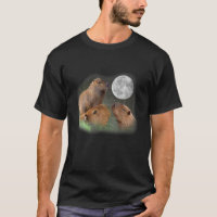 Three Moon Capybaras . Funny Cute Animal Parody Te