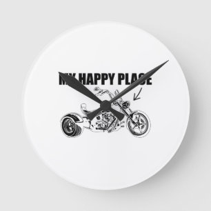 Three-Motorcycle Trike Trike Gift Round Clock