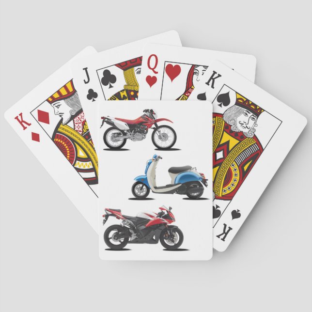 Three Motorcycles Playing Cards (Back)