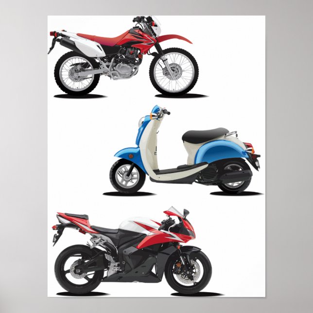 Three Motorcycles Poster (Front)