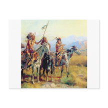 three mounted Indians