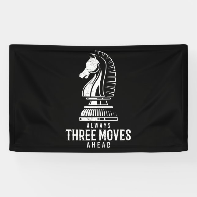 Three Moves Ahead I Chess Matt Game Chess Piece Banner (Horizontal)