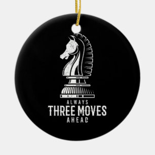 Three Moves Ahead I Chess Matt Game Chess Piece Ceramic Ornament