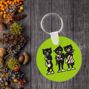 Three Musical Cats Keychain