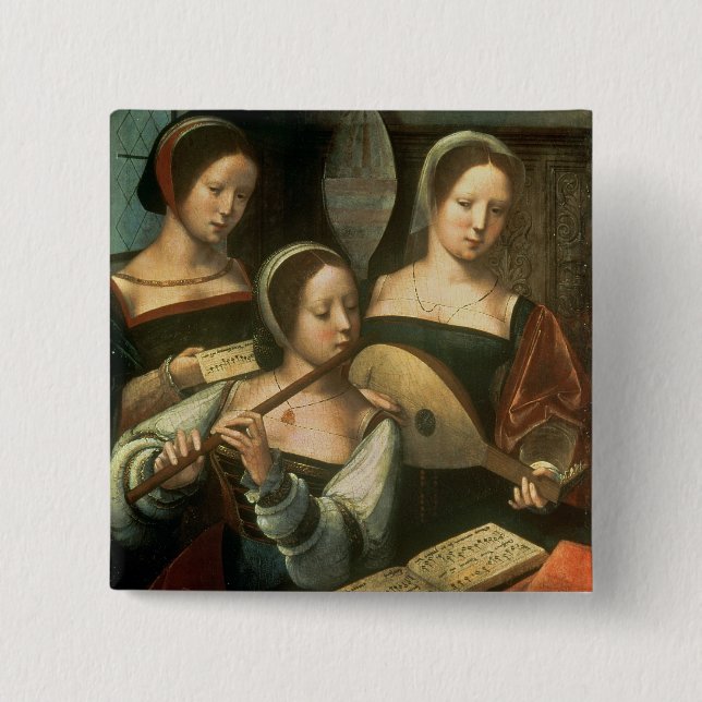 Three Musicians 15 Cm Square Badge (Front)
