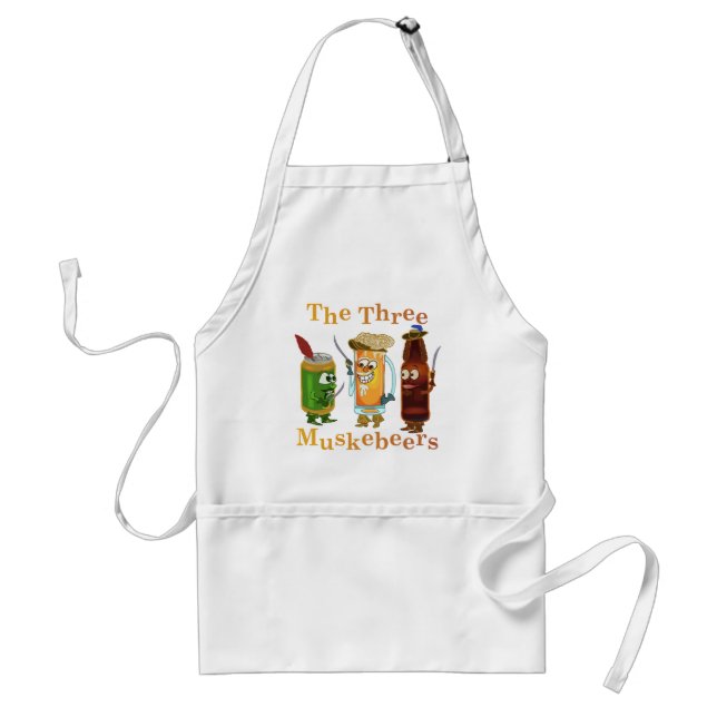 Three Muskebeers Funny Beer Pun Standard Apron (Front)