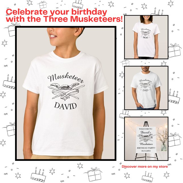 Three Musketeers Dumas Parent Mum Birthday T-Shirt (Creator Uploaded)