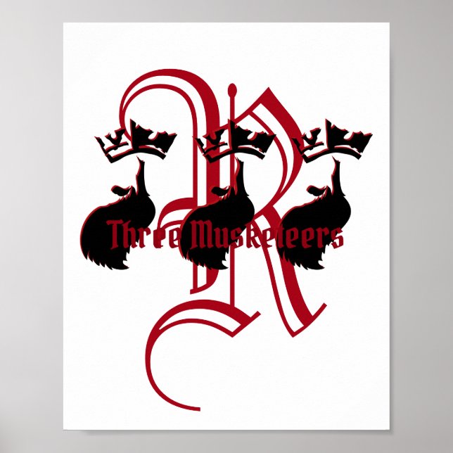 Three Musketeers with Knight Initial  Poster (Front)