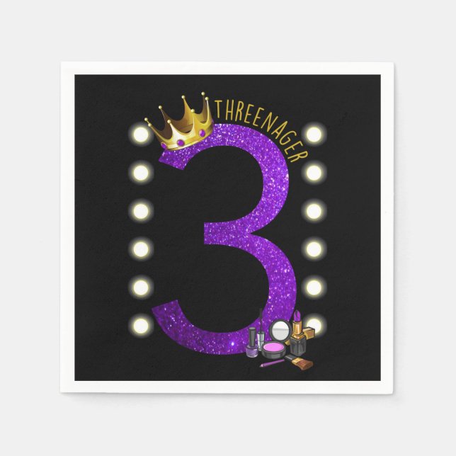 Three-nager MUA Princess Napkin (Front)