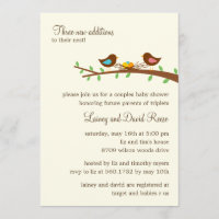 Three New Eggs Twins Baby Shower Invitation