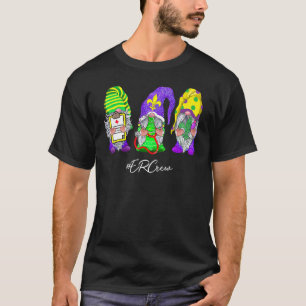 Three Nordic Gnomes Jester ER Crew Mardi Gras Nurs T-Shirt