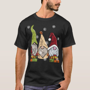 Three Nordic Gnomes Swedish Cute Elves Christmas T-Shirt