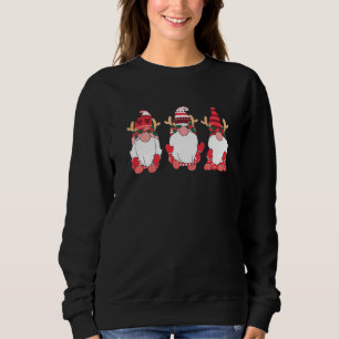 Three Nordic Gnomes Winter Christmas Swedish Elves Sweatshirt