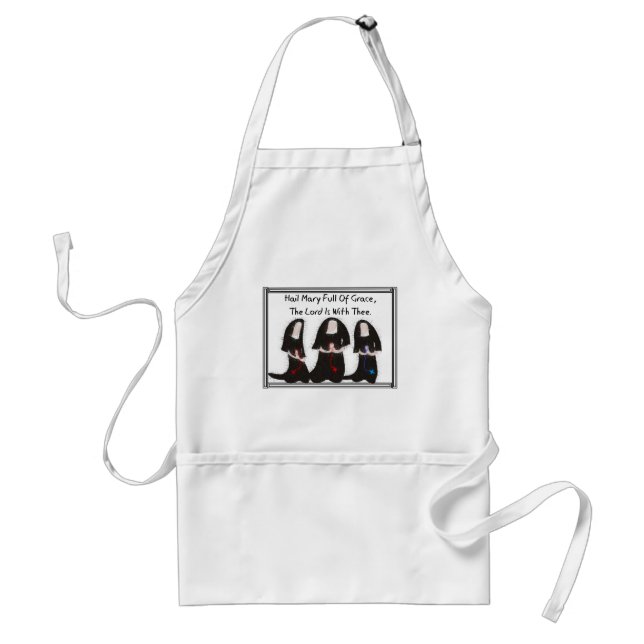 Three Nuns Kneeling "Hail Mary Full Of Grace" Standard Apron (Front)