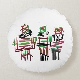 Three nutcrackers Christmas Round Cushion