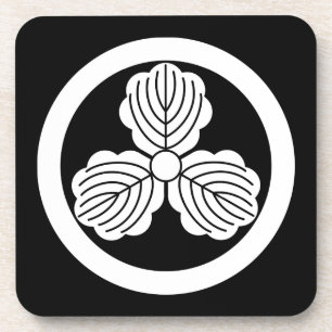 Three oak leaves(1) in circle coaster