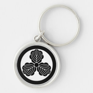 Three oak leaves(1) in circle key ring